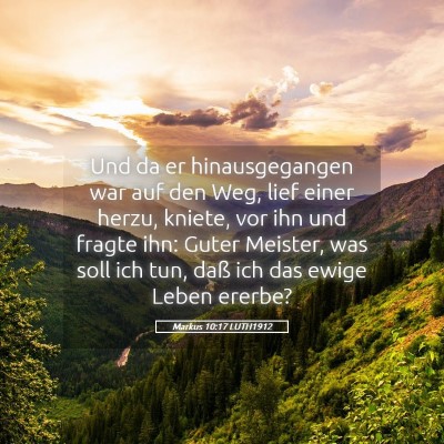 Picture 05 - Markus 10:17 LUTH1912 - Und da er hinausgegangen war auf den Weg, lief - Bible Verse Picture