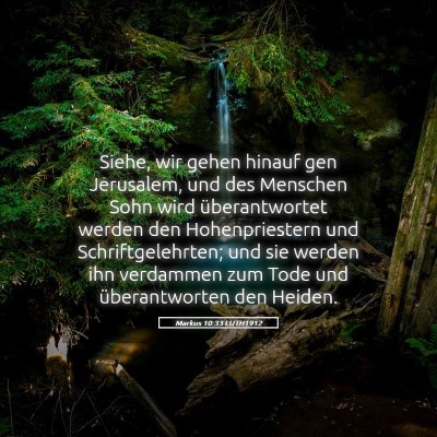 Picture 05 - Markus 10:33 LUTH1912 - Siehe, wir gehen hinauf gen Jerusalem, und des - Bible Verse Picture