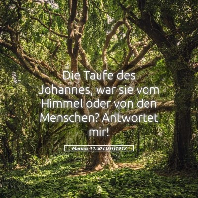 Picture 05 - Markus 11:30 LUTH1912 - Die Taufe des Johannes, war sie vom Himmel oder - Bible Verse Picture