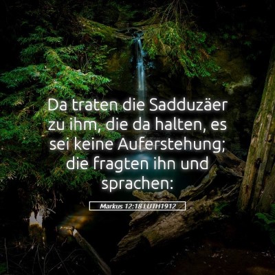 Picture 05 - Markus 12:18 LUTH1912 - Da traten die Sadduzäer zu ihm, die da halten, - Bible Verse Picture