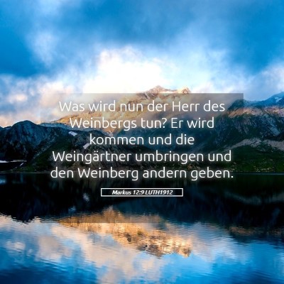 Picture 05 - Markus 12:9 LUTH1912 - Was wird nun der Herr des Weinbergs tun? Er wird - Bible Verse Picture
