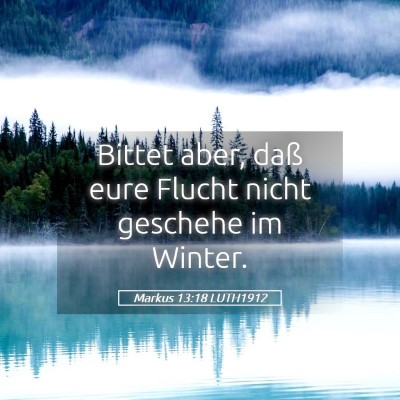 Picture 05 - Markus 13:18 LUTH1912 - Bittet aber, daß eure Flucht nicht geschehe im - Bible Verse Picture