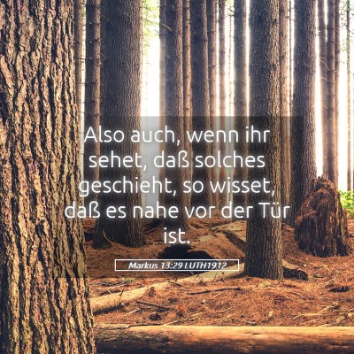 Picture 05 - Markus 13:29 LUTH1912 - Also auch, wenn ihr sehet, daß solches - Bible Verse Picture