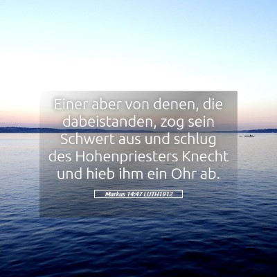 Picture 05 - Markus 14:47 LUTH1912 - Einer aber von denen, die dabeistanden, zog sein - Bible Verse Picture
