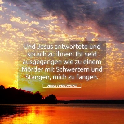 Picture 05 - Markus 14:48 LUTH1912 - Und Jesus antwortete und sprach zu ihnen: Ihr - Bible Verse Picture