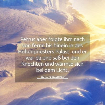 Picture 05 - Markus 14:54 LUTH1912 - Petrus aber folgte ihm nach von ferne bis hinein - Bible Verse Picture