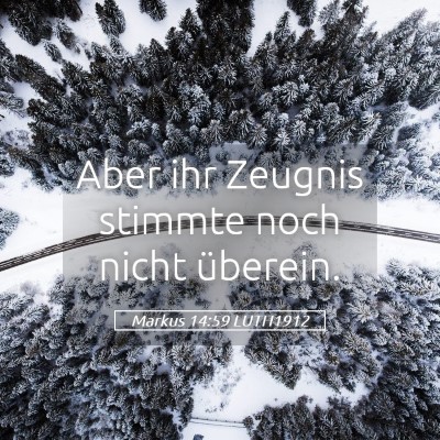 Picture 05 - Markus 14:59 LUTH1912 - Aber ihr Zeugnis stimmte noch nicht - Bible Verse Picture