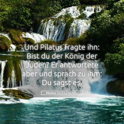Picture 05 - Markus 15:2 LUTH1912 - Und Pilatus fragte ihn: Bist du der König der - Bible Verse Picture