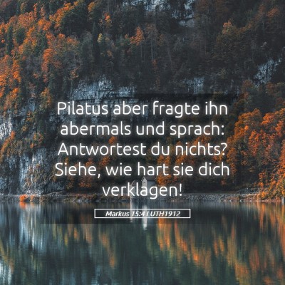 Picture 05 - Markus 15:4 LUTH1912 - Pilatus aber fragte ihn abermals und sprach: - Bible Verse Picture