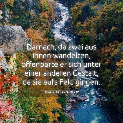 Picture 05 - Markus 16:12 LUTH1912 - Darnach, da zwei aus ihnen wandelten, offenbarte - Bible Verse Picture