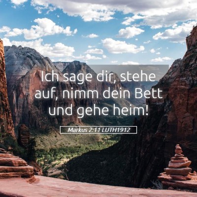 Picture 05 - Markus 2:11 LUTH1912 - Ich sage dir, stehe auf, nimm dein Bett und gehe - Bible Verse Picture