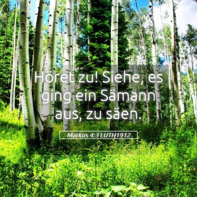 Picture 05 - Markus 4:3 LUTH1912 - Höret zu! Siehe, es ging ein Sämann aus, zu - Bible Verse Picture