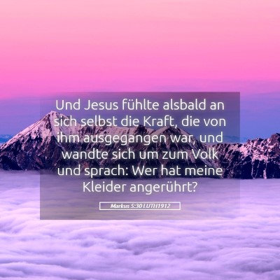 Picture 05 - Markus 5:30 LUTH1912 - Und Jesus fühlte alsbald an sich selbst die - Bible Verse Picture