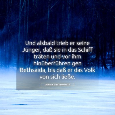 Picture 05 - Markus 6:45 LUTH1912 - Und alsbald trieb er seine Jünger, daß sie in - Bible Verse Picture