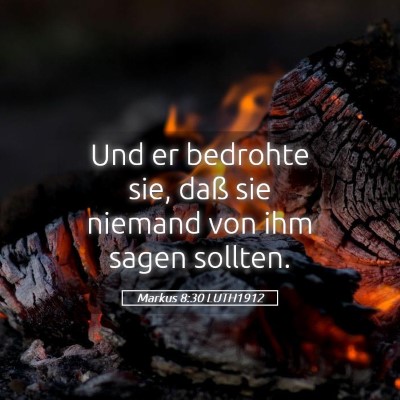 Picture 05 - Markus 8:30 LUTH1912 - Und er bedrohte sie, daß sie niemand von ihm - Bible Verse Picture