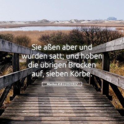 Picture 05 - Markus 8:8 LUTH1912 - Sie aßen aber und wurden satt; und hoben die - Bible Verse Picture