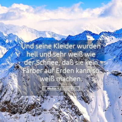 Picture 05 - Markus 9:3 LUTH1912 - Und seine Kleider wurden hell und sehr weiß wie - Bible Verse Picture