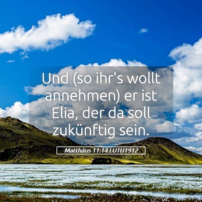 Picture 05 - Matthäus 11:14 LUTH1912 - Und (so ihr's wollt annehmen) er ist Elia, der da - Bible Verse Picture