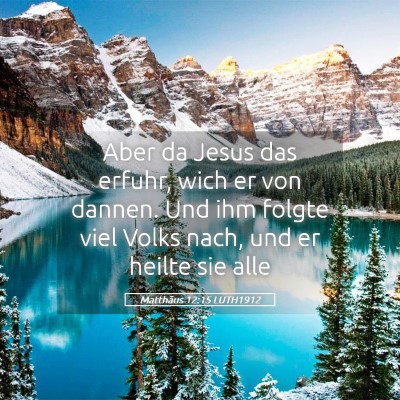 Picture 05 - Matthäus 12:15 LUTH1912 - Aber da Jesus das erfuhr, wich er von dannen. Und - Bible Verse Picture