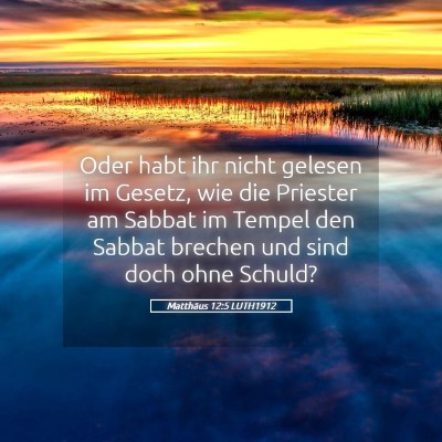 Picture 05 - Matthäus 12:5 LUTH1912 - Oder habt ihr nicht gelesen im Gesetz, wie die - Bible Verse Picture