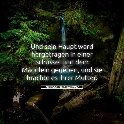 Picture 05 - Matthäus 14:11 LUTH1912 - Und sein Haupt ward hergetragen in einer - Bible Verse Picture