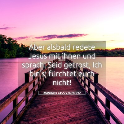 Picture 05 - Matthäus 14:27 LUTH1912 - Aber alsbald redete Jesus mit ihnen und sprach: - Bible Verse Picture