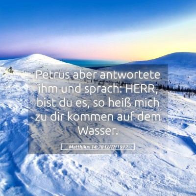 Picture 05 - Matthäus 14:28 LUTH1912 - Petrus aber antwortete ihm und sprach: HERR, bist - Bible Verse Picture