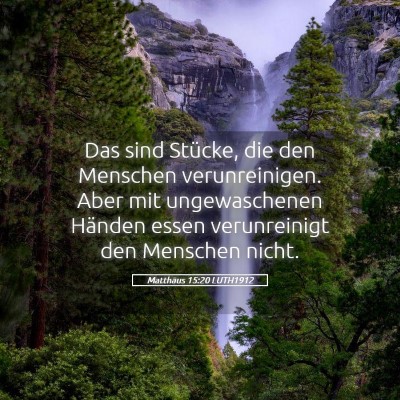 Picture 05 - Matthäus 15:20 LUTH1912 - Das sind Stücke, die den Menschen verunreinigen. - Bible Verse Picture