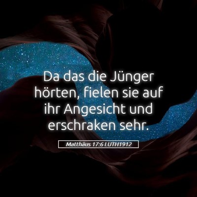 Picture 05 - Matthäus 17:6 LUTH1912 - Da das die Jünger hörten, fielen sie auf ihr - Bible Verse Picture