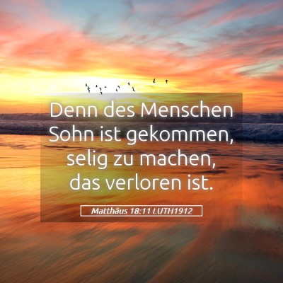 Picture 05 - Matthäus 18:11 LUTH1912 - Denn des Menschen Sohn ist gekommen, selig zu - Bible Verse Picture