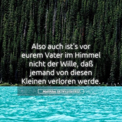 Picture 05 - Matthäus 18:14 LUTH1912 - Also auch ist's vor eurem Vater im Himmel nicht - Bible Verse Picture