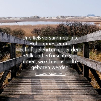 Picture 05 - Matthäus 2:4 LUTH1912 - Und ließ versammeln alle Hohenpriester und - Bible Verse Picture