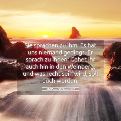 Picture 05 - Matthäus 20:7 LUTH1912 - Sie sprachen zu ihm: Es hat uns niemand gedingt. - Bible Verse Picture