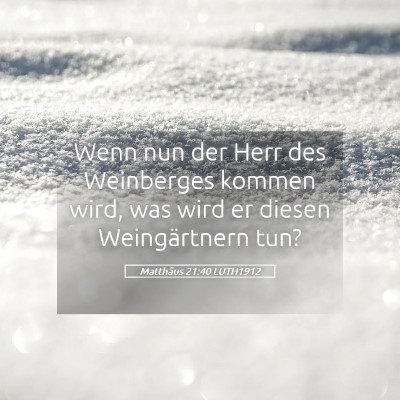 Picture 05 - Matthäus 21:40 LUTH1912 - Wenn nun der Herr des Weinberges kommen wird, was - Bible Verse Picture