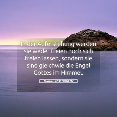 Picture 05 - Matthäus 22:30 LUTH1912 - In der Auferstehung werden sie weder freien noch - Bible Verse Picture