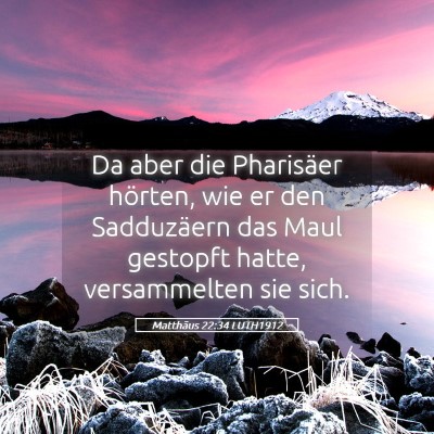 Picture 05 - Matthäus 22:34 LUTH1912 - Da aber die Pharisäer hörten, wie er den - Bible Verse Picture