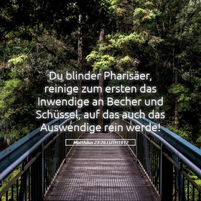 Picture 05 - Matthäus 23:26 LUTH1912 - Du blinder Pharisäer, reinige zum ersten das - Bible Verse Picture