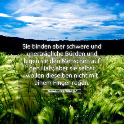 Picture 05 - Matthäus 23:4 LUTH1912 - Sie binden aber schwere und unerträgliche - Bible Verse Picture