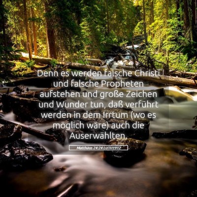Picture 05 - Matthäus 24:24 LUTH1912 - Denn es werden falsche Christi und falsche - Bible Verse Picture