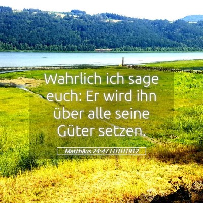 Picture 05 - Matthäus 24:47 LUTH1912 - Wahrlich ich sage euch: Er wird ihn über alle - Bible Verse Picture