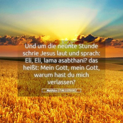 Picture 05 - Matthäus 27:46 LUTH1912 - Und um die neunte Stunde schrie Jesus laut und - Bible Verse Picture