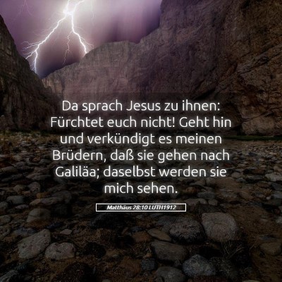 Picture 05 - Matthäus 28:10 LUTH1912 - Da sprach Jesus zu ihnen: Fürchtet euch nicht! - Bible Verse Picture
