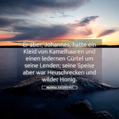 Picture 05 - Matthäus 3:4 LUTH1912 - Er aber, Johannes, hatte ein Kleid von - Bible Verse Picture
