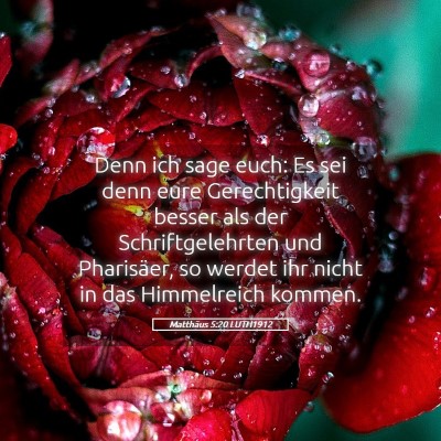 Picture 05 - Matthäus 5:20 LUTH1912 - Denn ich sage euch: Es sei denn eure - Bible Verse Picture
