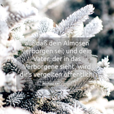 Picture 05 - Matthäus 6:4 LUTH1912 - auf daß dein Almosen verborgen sei; und dein - Bible Verse Picture