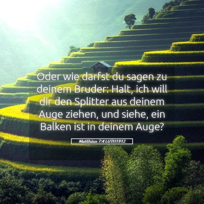 Picture 05 - Matthäus 7:4 LUTH1912 - Oder wie darfst du sagen zu deinem Bruder: Halt, - Bible Verse Picture