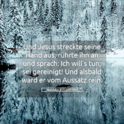 Picture 05 - Matthäus 8:3 LUTH1912 - Und Jesus streckte seine Hand aus, rührte ihn an - Bible Verse Picture