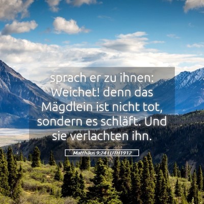 Picture 05 - Matthäus 9:24 LUTH1912 - sprach er zu ihnen: Weichet! denn das Mägdlein - Bible Verse Picture