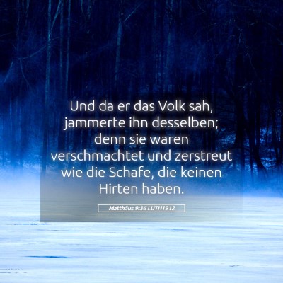 Picture 05 - Matthäus 9:36 LUTH1912 - Und da er das Volk sah, jammerte ihn desselben; - Bible Verse Picture