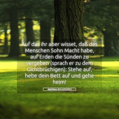Picture 05 - Matthäus 9:6 LUTH1912 - Auf das ihr aber wisset, daß des Menschen Sohn - Bible Verse Picture